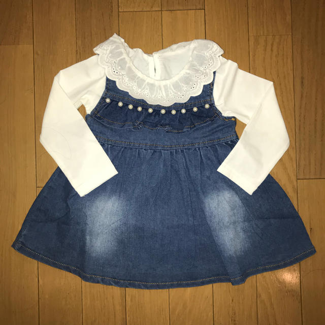 デニム ワンピース 女の子 キッズ/ベビー/マタニティのキッズ服女の子用(90cm~)(ワンピース)の商品写真