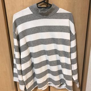 スタイルナンダ(STYLENANDA)の☆値下げ中☆ハイネックボーダートップス☆韓国ファッション STYLENANDA(カットソー(長袖/七分))