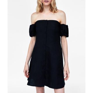 ザラ(ZARA)のzara パフスリーブワンピース(ミニワンピース)