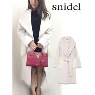 スナイデル(SNIDEL)のsnidel★ ポイントエコファーウエストマークコート(オフホワイト)(ロングコート)