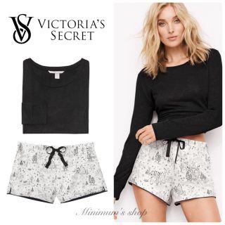 ヴィクトリアズシークレット(Victoria's Secret)のVSフランネルショートルームウェアセット(ホワイトフォレスト)(ルームウェア)