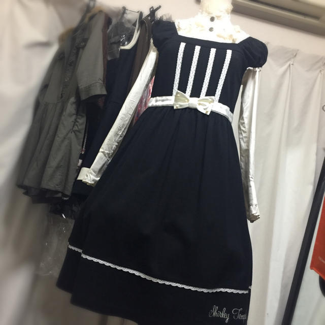 シャーリーテンプル ♡ カットソーワンピース 黒白 160