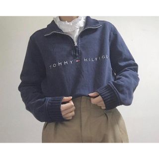 トミーヒルフィガー(TOMMY HILFIGER)の古着 TOMMY HILFIGER ハーフジップ(トレーナー/スウェット)