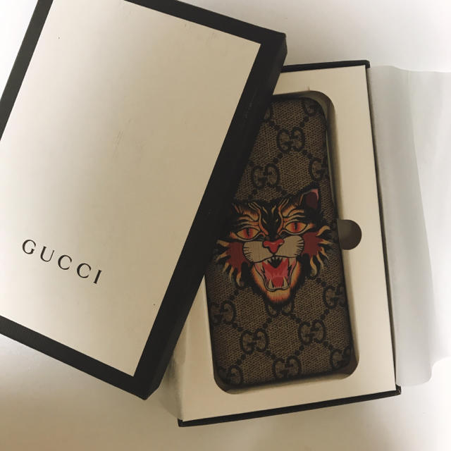 エルメス iphone 8 ケース - Gucci - GUCCI iPhone7 ケース アングリーキャットの通販 by Misa Araki's shop｜グッチならラクマ