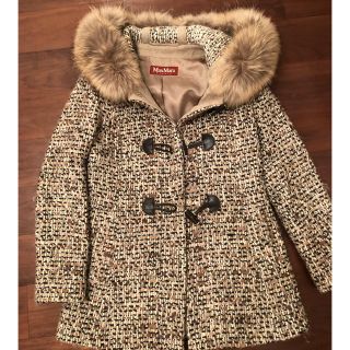 マックスマーラ(Max Mara)のMax Maraのツイード生地ダッフルコート(ダッフルコート)