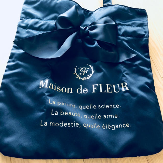 【未使用】Maison de FLEUR リボントートバッグ ネイビー