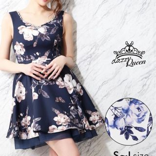 デイジーストア(dazzy store)の♡ネイビー花柄ドレス♡(ミニドレス)