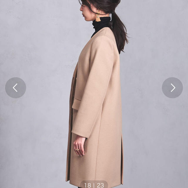 UNITED ARROWS(ユナイテッドアローズ)のunited arrows Vネックノーカラーコート ♡ レディースのジャケット/アウター(ロングコート)の商品写真