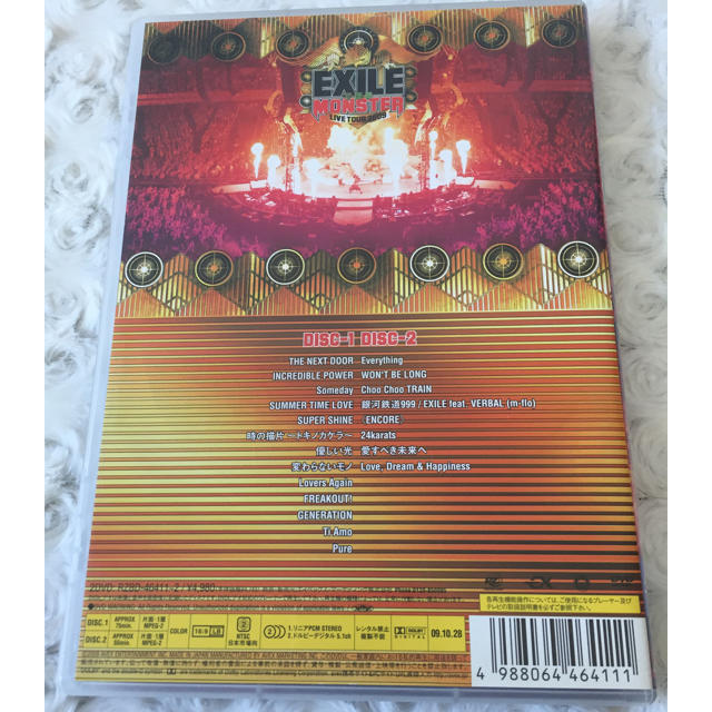 EXILE(エグザイル)のEXILE LIVE TOUR 2009"THE MONSTER DVD エンタメ/ホビーのDVD/ブルーレイ(ミュージック)の商品写真