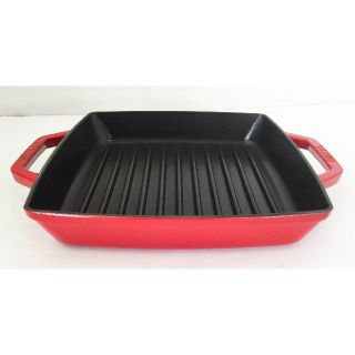 ストウブ(STAUB)の早い者勝ち！未使用☆STAUB ピュアグリル スクエア チェリー 23cm(調理道具/製菓道具)