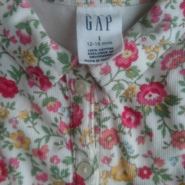 babyGAP(ベビーギャップ)のベビー服  babygap 花柄コーデュロイワンピース パンツ付 80～90  キッズ/ベビー/マタニティのキッズ服女の子用(90cm~)(ワンピース)の商品写真