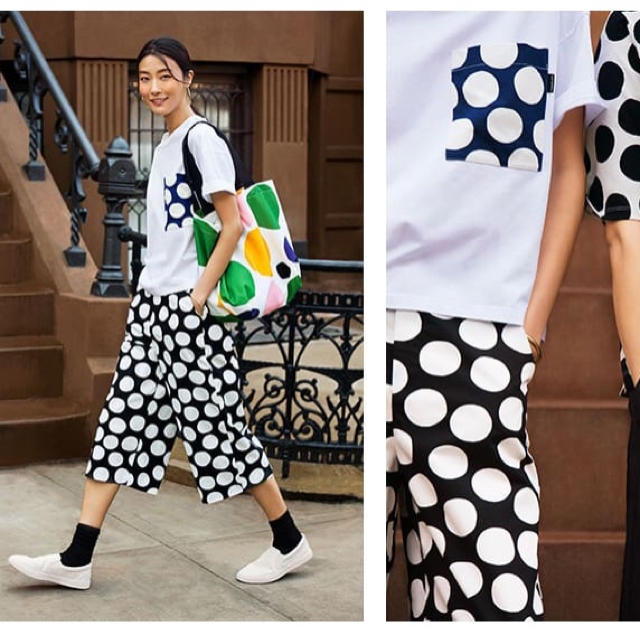 marimekko(マリメッコ)のユニクロ マリメッココラボ ワイドパンツ レディースのパンツ(カジュアルパンツ)の商品写真