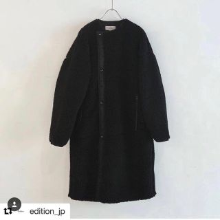 ハイク(HYKE)のHYKE ボアコート ブラック size1(ロングコート)