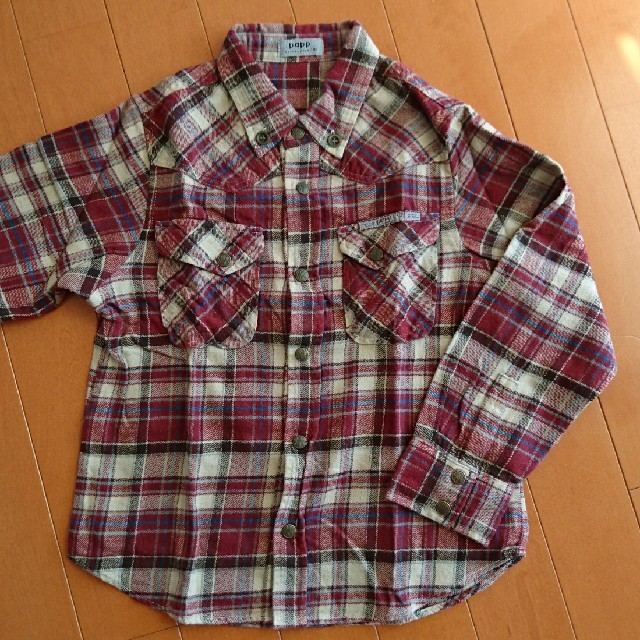 papp(パプ)のpapp ネルシャツ 120cm キッズ/ベビー/マタニティのキッズ服男の子用(90cm~)(ブラウス)の商品写真