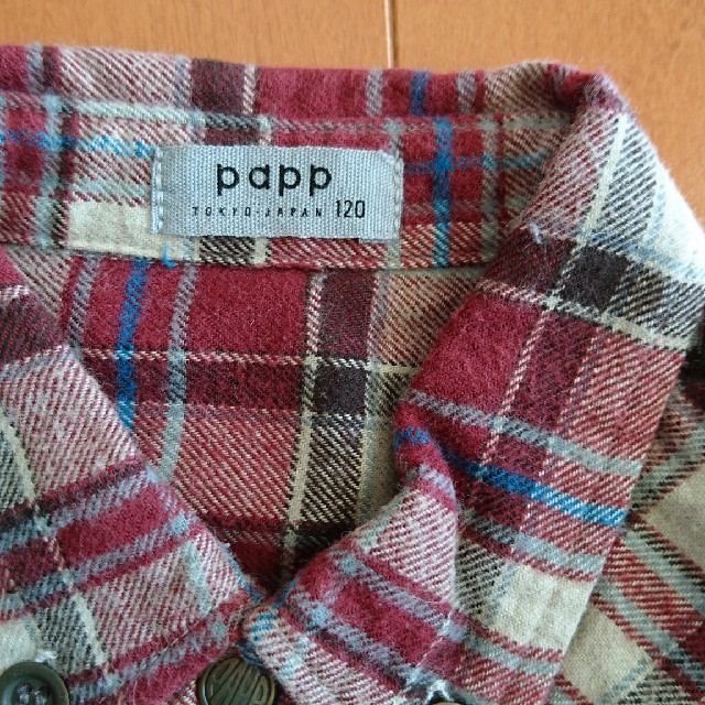 papp(パプ)のpapp ネルシャツ 120cm キッズ/ベビー/マタニティのキッズ服男の子用(90cm~)(ブラウス)の商品写真