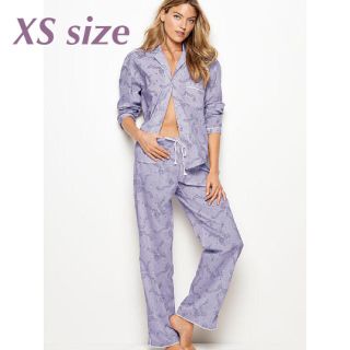 ヴィクトリアズシークレット(Victoria's Secret)の新品 ヴィクトリアシークレット リボン柄 パープル 長袖 パジャマ XS 部屋着(ルームウェア)