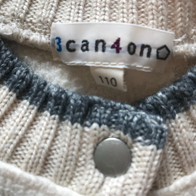 3can4on(サンカンシオン)のワンピース 110 3can4on サンカンシオン 白 フリース 女の子 キッズ/ベビー/マタニティのキッズ服女の子用(90cm~)(ワンピース)の商品写真