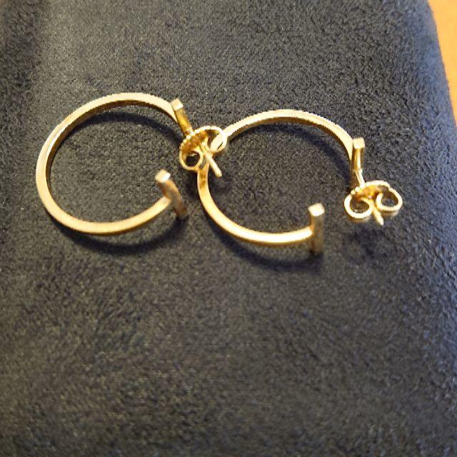Tiffany & Co. - ティファニー・Tワイヤーフープピアス・18k