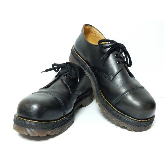Dr.Martens(ドクターマーチン)の激レア！美品！英国製！ドクターマーチン3ホールクレイジーボム厚底UK9黒スチール メンズの靴/シューズ(ブーツ)の商品写真