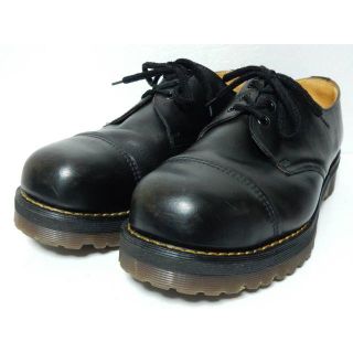 ドクターマーチン(Dr.Martens)の激レア！美品！英国製！ドクターマーチン3ホールクレイジーボム厚底UK9黒スチール(ブーツ)