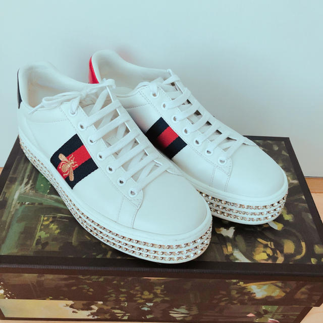 最新作売れ筋が満載 Gucci - GUCCI スニーカー クリスタル付き