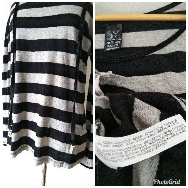 ZARA(ザラ)のお取り置き中☆セール秋ザラZARAサスペンダー付きボーダーカットソー長袖Tシャツ レディースのトップス(Tシャツ(長袖/七分))の商品写真