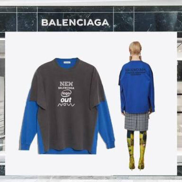 Balenciaga - New Balenciaga Logo ツーインワントップス カットソー L Balenciaga - New Balenciaga Logo ツーインワントップス カットソー L