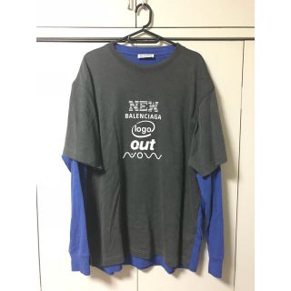 バレンシアガ(Balenciaga)のNew Balenciaga Logo ツーインワントップス カットソー L(Tシャツ/カットソー(七分/長袖))