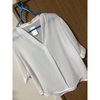 シマムラ(しまむら)のしまむら 新品 白 スキッパーシャツ シャツ ブラウス(シャツ/ブラウス(長袖/七分))