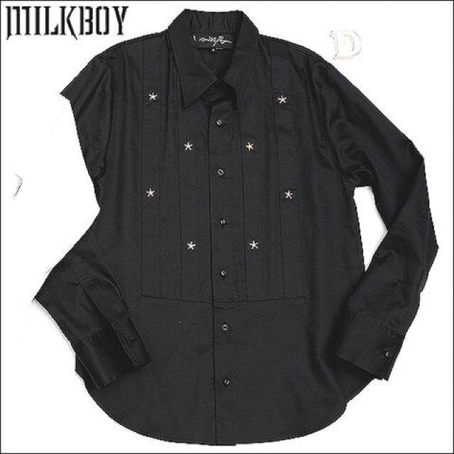 MILKBOY(ミルクボーイ)のMILKBOY  milk スタッズドレスシャツ ブラック メンズのトップス(シャツ)の商品写真