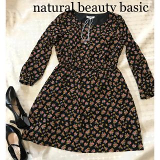 ナチュラルビューティーベーシック(NATURAL BEAUTY BASIC)のnatural beauty basic♡花柄♡長袖♡ワンピース(ひざ丈ワンピース)