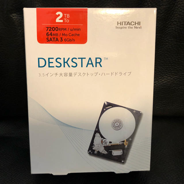 日立HGST 3.5インチ内蔵HDD2TB SATA3 6G 7200rpm新品