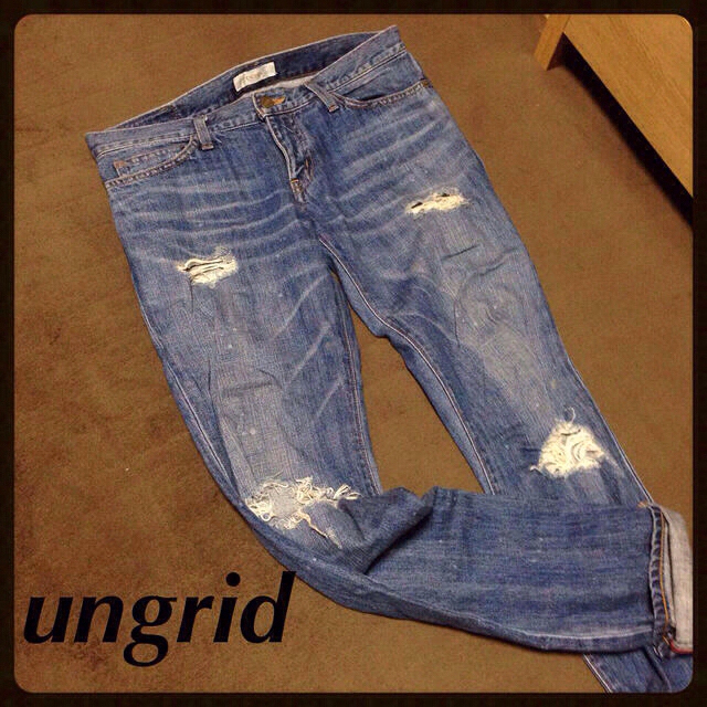 Ungrid(アングリッド)のungrid クラッシュストレートデニム レディースのパンツ(デニム/ジーンズ)の商品写真