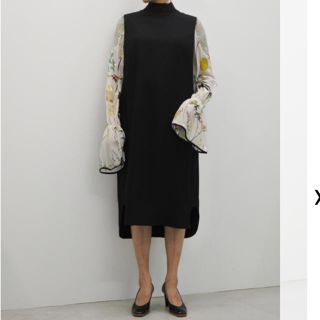 マメ(mame)の［みけ様専用］PRINTED SLEEVES I-LINE DRESS(ロングワンピース/マキシワンピース)