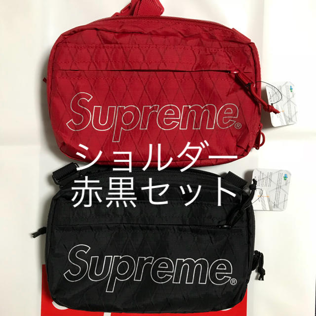 メンズSupreme 18FW Shoulder Bag Black & Red