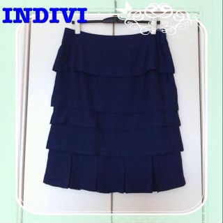 インディヴィ(INDIVI)のINDIVI☆２WAY段々スカート(ひざ丈スカート)