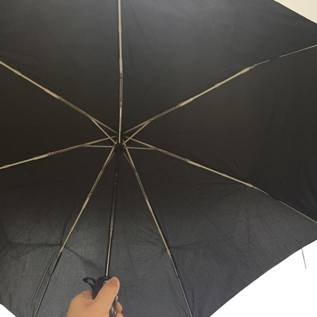 ワンタッチ折りたたみ傘 黒 メンズのファッション小物(傘)の商品写真