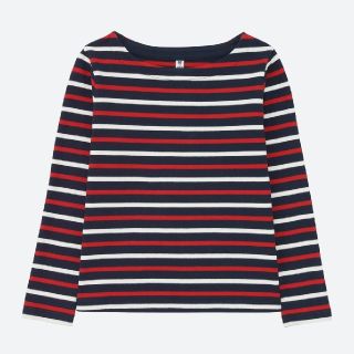 ユニクロ(UNIQLO)のユニクロ☆ボーダーボートネックT　110㎝(Tシャツ/カットソー)