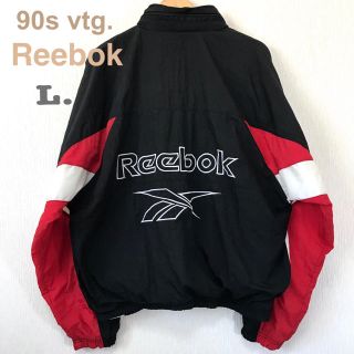 リーボック(Reebok)の美品 90s リーボック ナイロンジャケット ブルゾン L ビッグロゴ(ナイロンジャケット)