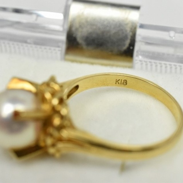 2点で　専用ですK18ゴールド 真珠 パール 8.2mm リング 11号 指輪
 レディースのアクセサリー(リング(指輪))の商品写真