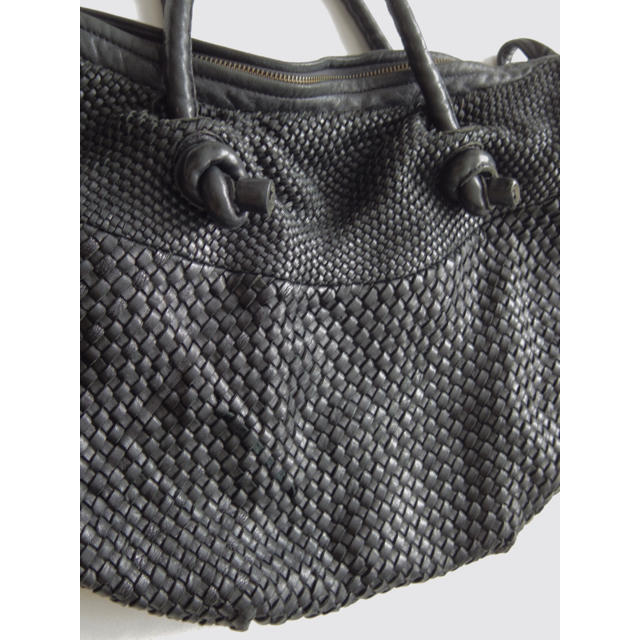 Fabiane Roux(ファビアンルー)の専用●エニグマ 編みレザー 3way ショルダーバッグ ハンドバッグ 黒 レディースのバッグ(ショルダーバッグ)の商品写真