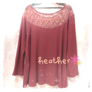 ヘザー(heather)のheather♡肩レーストップス(Tシャツ(長袖/七分))