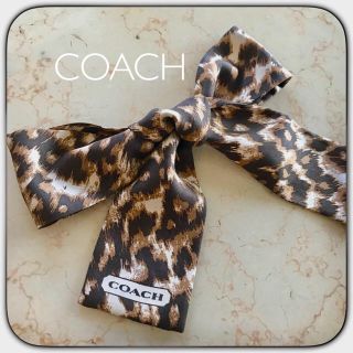 コーチ(COACH)の値下げ★美品  COACH コーチ ツイリー スカーフ レオパード柄 バッグに (バンダナ/スカーフ)