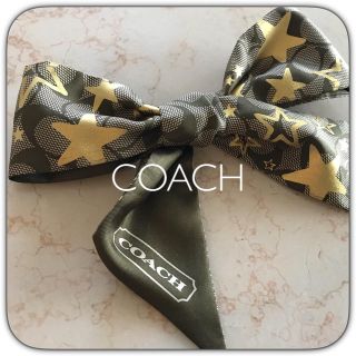 コーチ(COACH)の値下げ★美品 COACH コーチ ツイリー スカーフ ☆ ゴールド ブラウン(バンダナ/スカーフ)