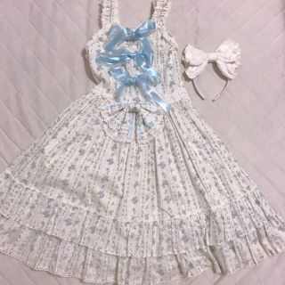 ベイビーザスターズシャインブライト(BABY,THE STARS SHINE BRIGHT)の【最終値下げ】BABY♡ロレッタ・ローズJSK カチューシャおまけ付(ひざ丈ワンピース)