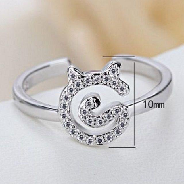 可愛い 猫 ねこ リング 指輪 おしゃれ キラキラ ストーン レディース  レディースのアクセサリー(リング(指輪))の商品写真