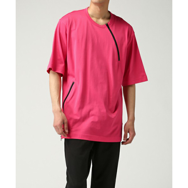 Y-3 Tシャツ ピンク ジップ ヨウジヤマモト YOHJI YAMAMOTO