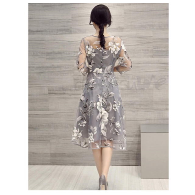 パーティードレス　ひざ丈　七分袖 レディースのフォーマル/ドレス(ミディアムドレス)の商品写真
