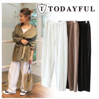 トゥデイフル(TODAYFUL)のスカルホン様専用♡新品タグ付❣️ストライプツイードパンツ♡TODAYFUL(カジュアルパンツ)