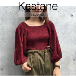 カスタネ(Kastane)の1度使用しました☆ギンガムチェックシャーリングブラウス レッド(シャツ/ブラウス(長袖/七分))